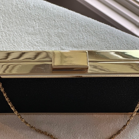 Black with gold trim Kate Landry tote/clutch - Picture 3 of 10